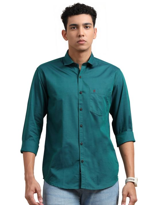 Peacock Green Solid Shirt
