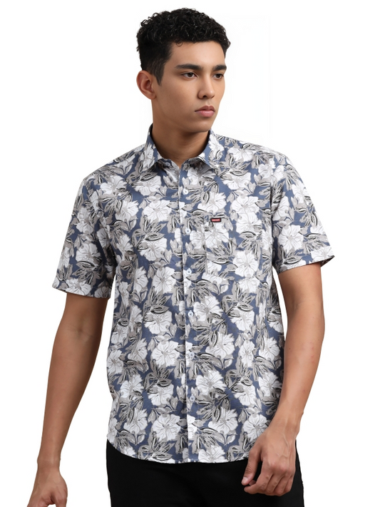Full Floral Print Cotton Casual Shirt