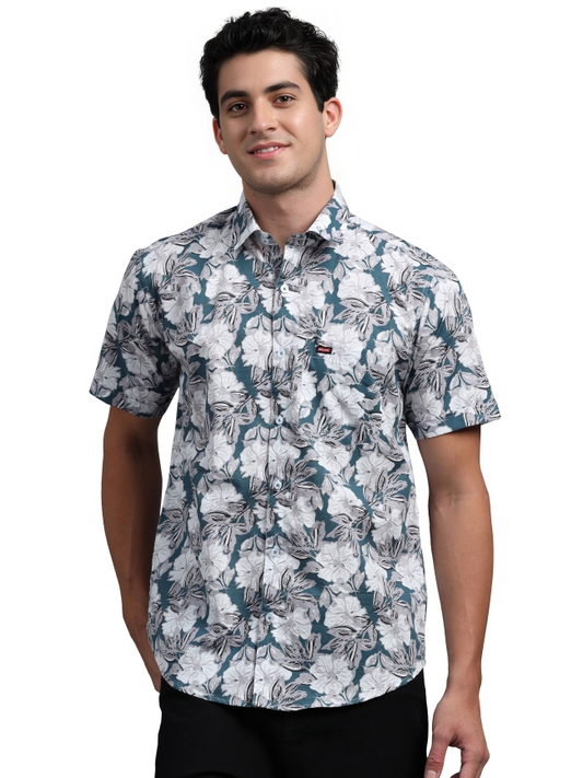 Full Floral Print Cotton Casual Shirt