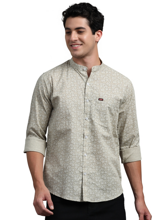 Pastel Ivory Floral Print Shirt