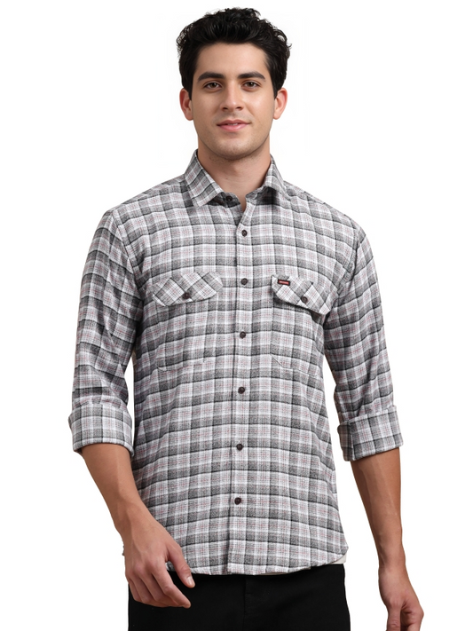 Multi Colour Cotton Two Pocket Shirt