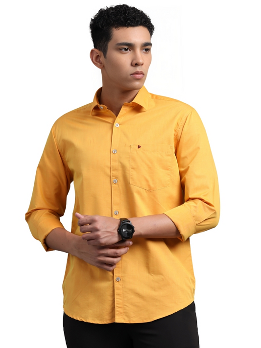 Yellow Colour Solid Shirts