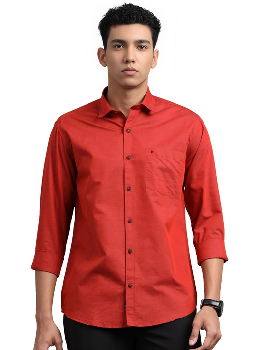 Dark Red Solid Shirts