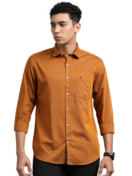 Orange Black Solid Shirts