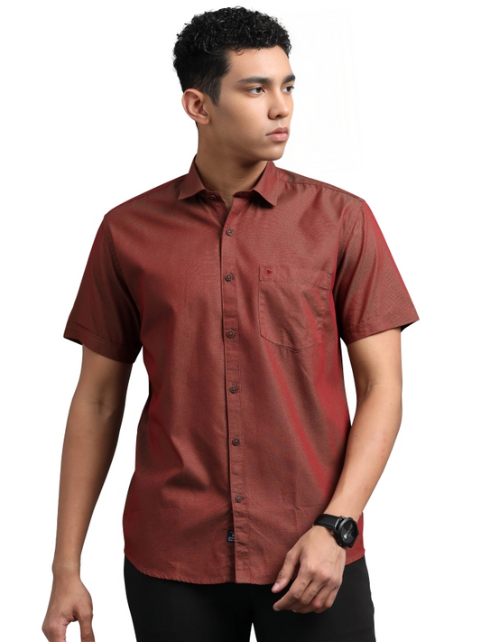 Brown With Green Solid Shirts