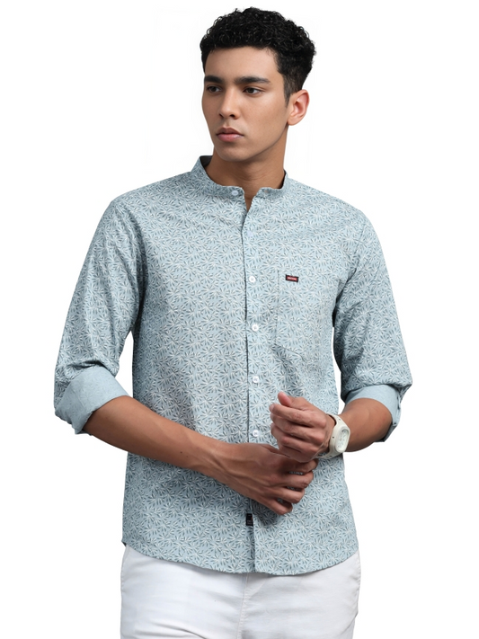 Light Grey Floral Print Shirt