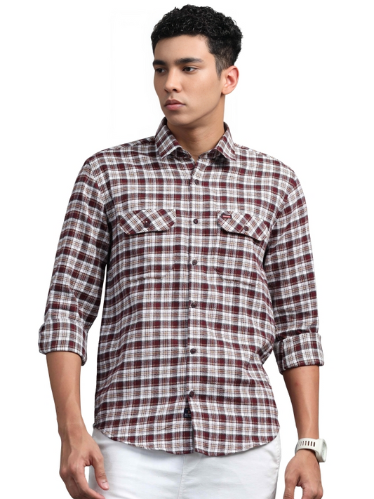 Multi Colour Cotton Two Pocket Shirt