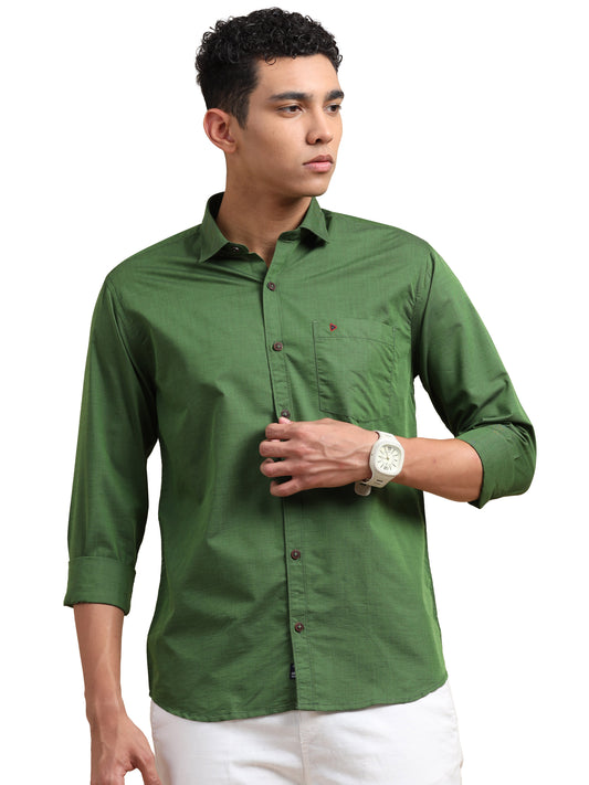 Hunter Green Solid Shirts