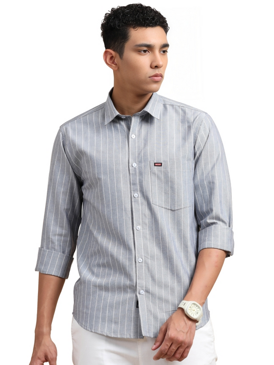 Striped Cotton Casual Shirt