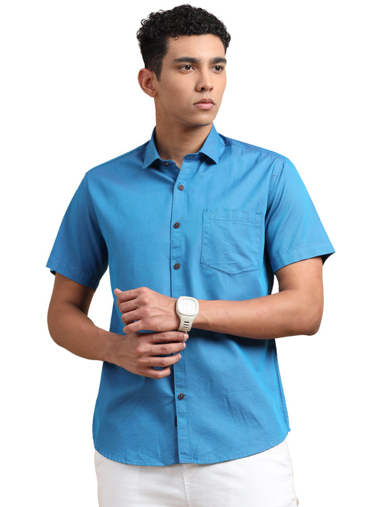 Blue Colour Solid Shirts