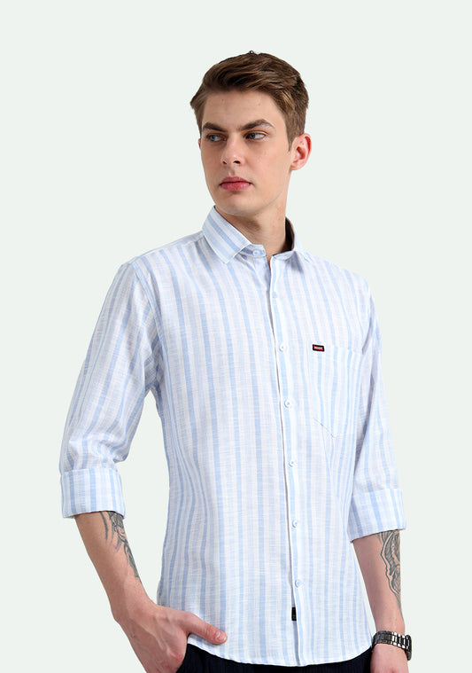 White & Blue Stripe Shirt