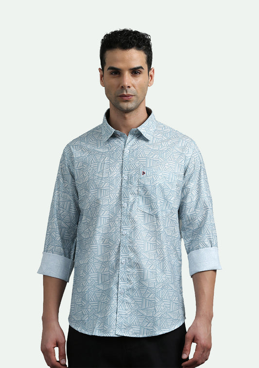 Green Abstract Print Shirt