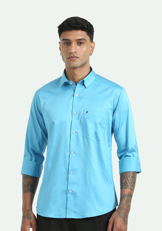 Indian Blue Solid Shirts