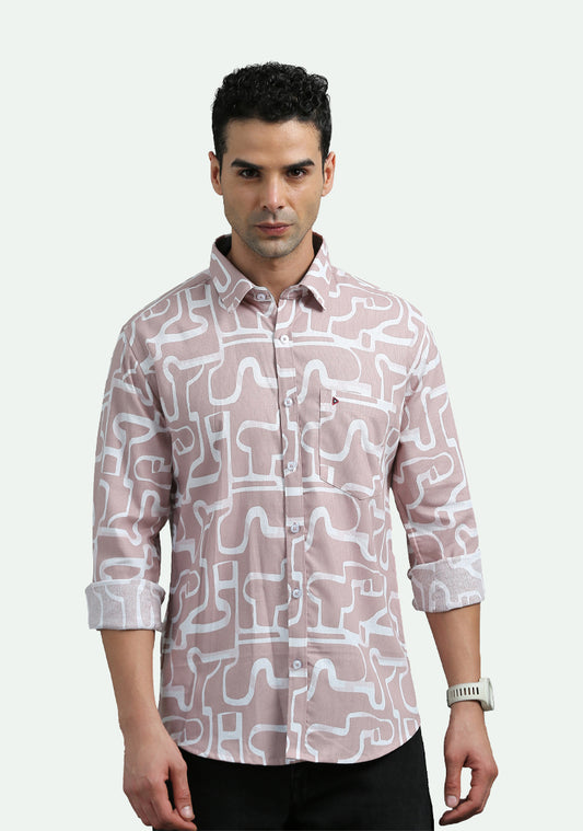 Dusty Pink Abstract Print Shirt