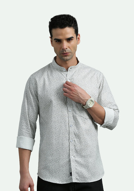 Light Grey Abstract Texture Print Shirt