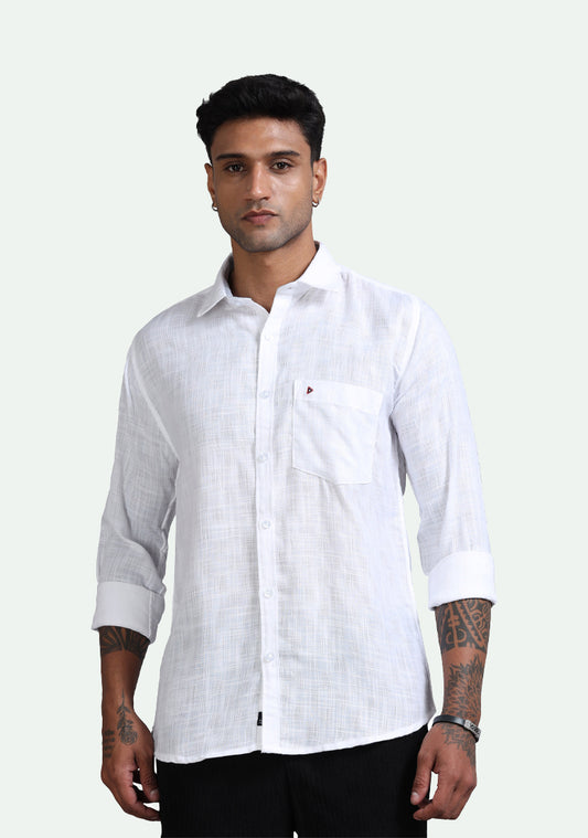 White Structure Plain Shirts