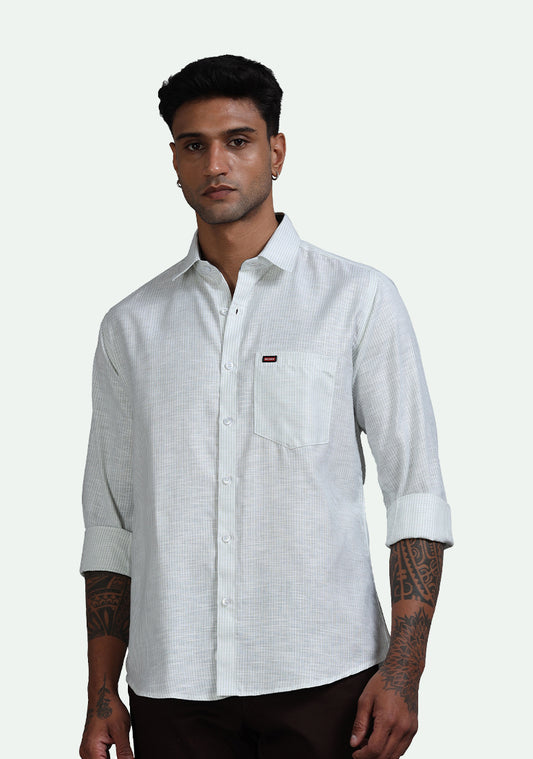Light Green & White Stripes Shirts