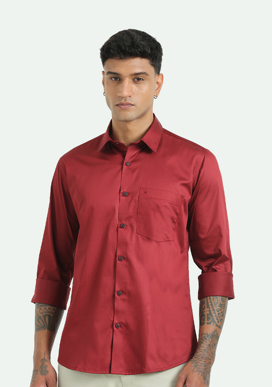 Cherry Red Solid Shirts