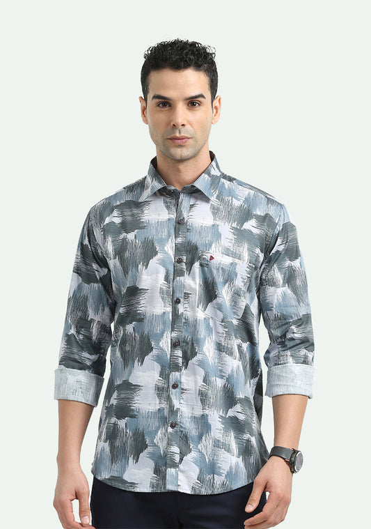 Grey Painting Design Print shirt