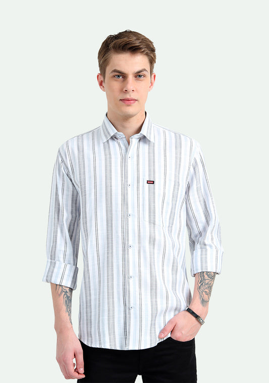 Light Grey & White Strips Shirts