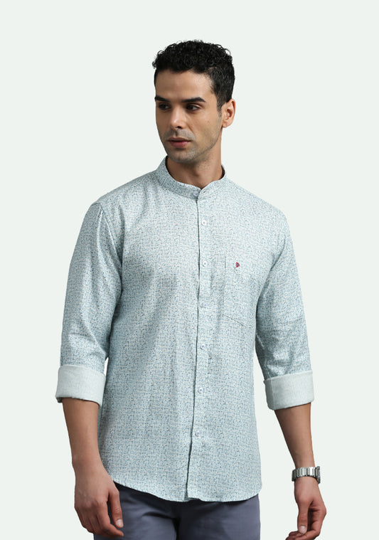 Blue Abstract Texture Print Shirts