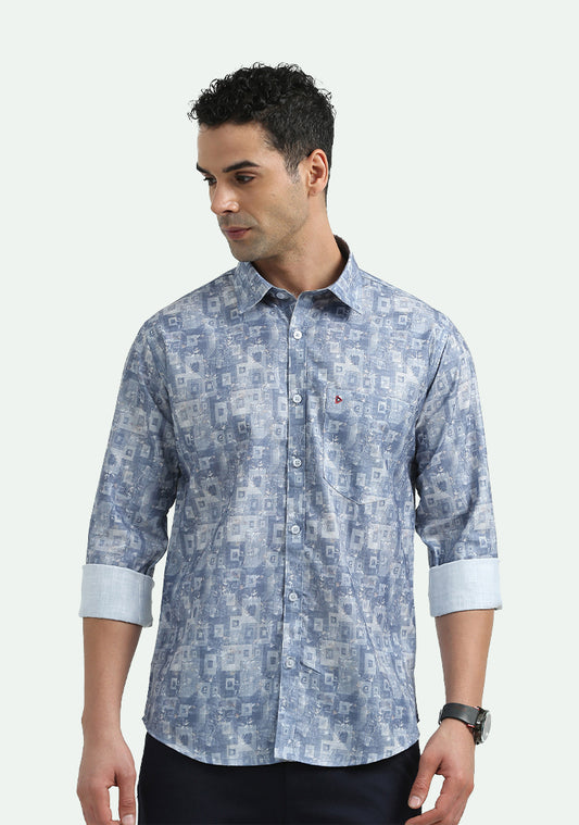 Grey & White Printed Shirts