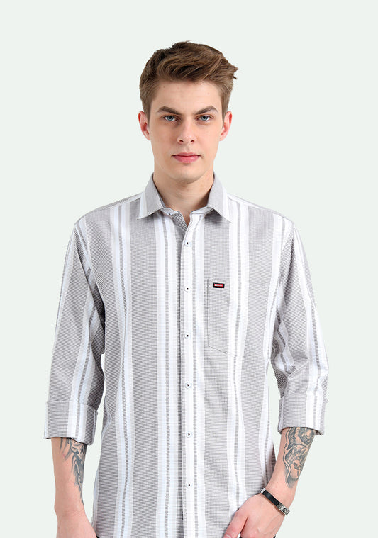 Light Brown & White Striped Shirts