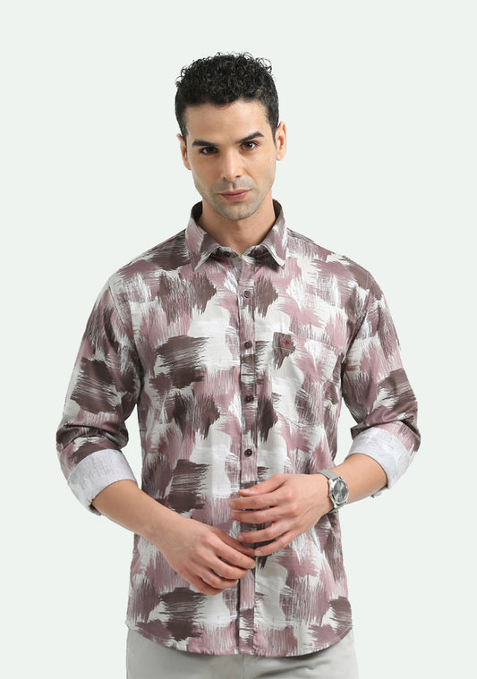 Brown Painting Design Print Shirts
