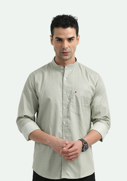 Green Pattern Print Shirts