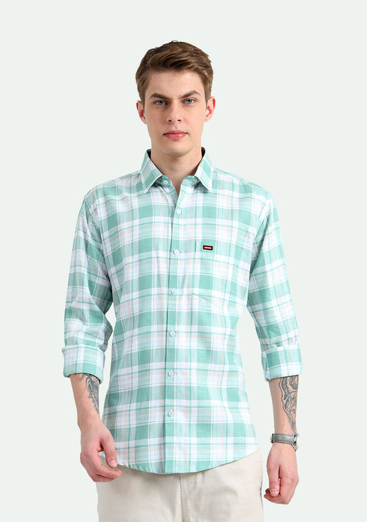 Light Green Pastel Checks Shirt