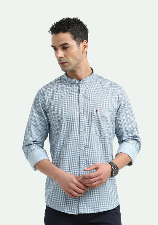 Blue Pattern Print Shirt