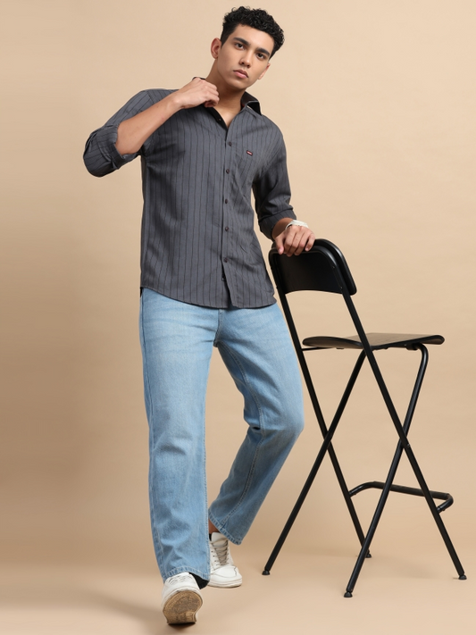 Striped Cotton Casual Shirt