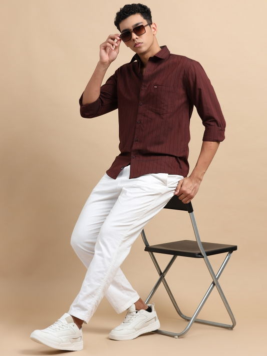 Striped Cotton Casual Shirt