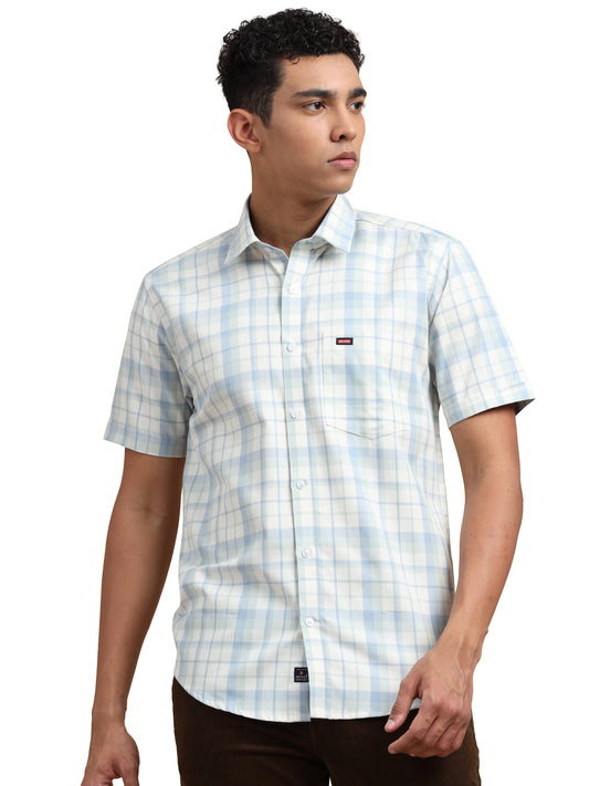 Light Green & Light Gray Check Shirt