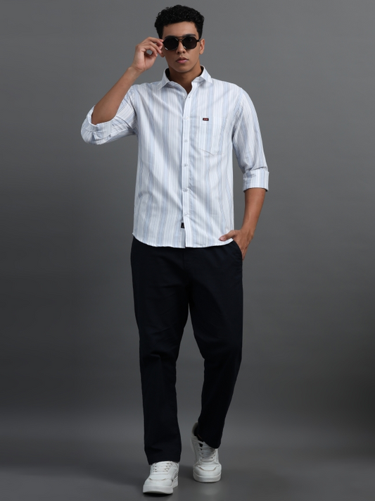 White & Blue Strips Shirt