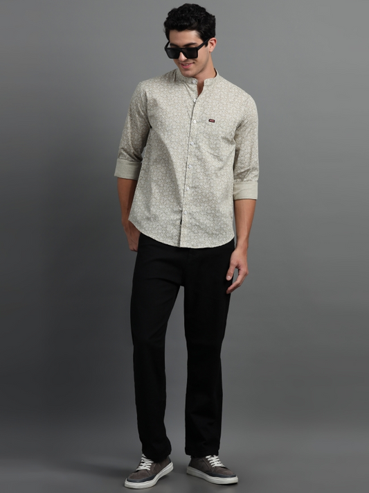 Pastel Ivory Floral Print Shirt