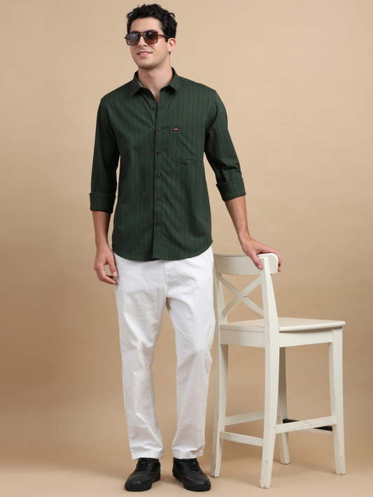 Striped Cotton Casual Shirt