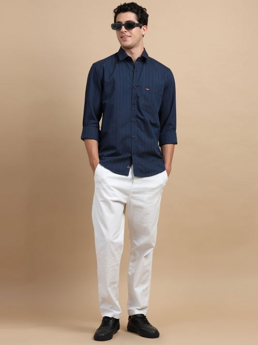 Striped Cotton Casual Shirt