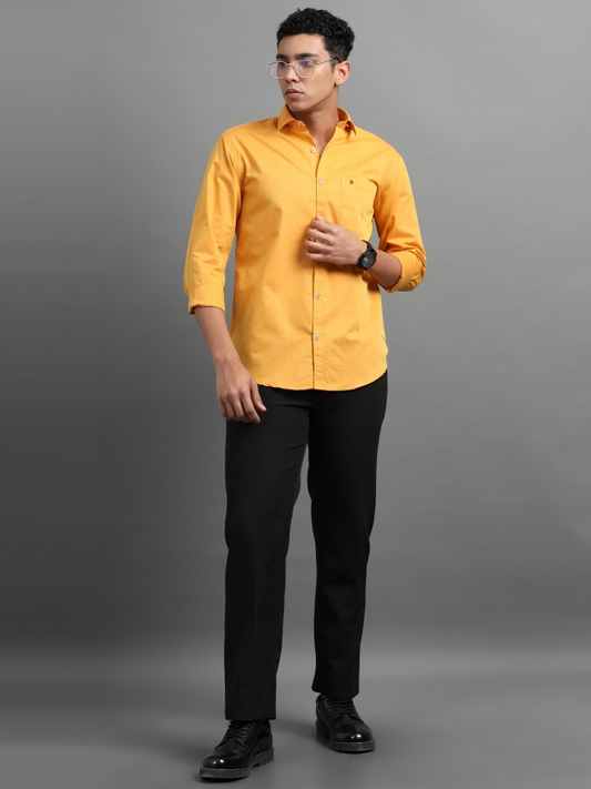 Yellow Colour Solid Shirts
