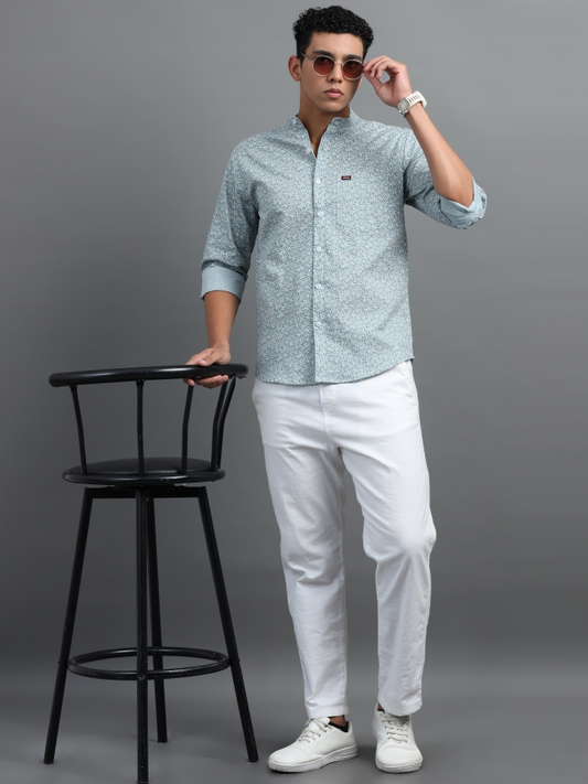 Light Grey Floral Print Shirt