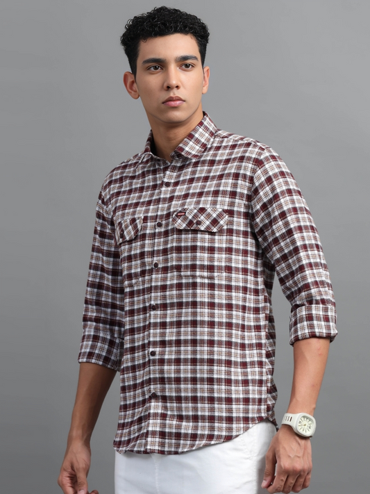 Multi Colour Cotton Two Pocket Shirt
