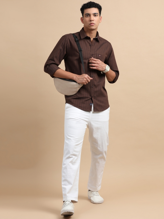 Striped Cotton Casual Shirt