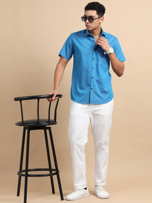Blue Colour Solid Shirts