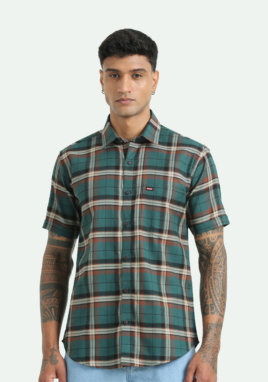Dark Green Check Shirts