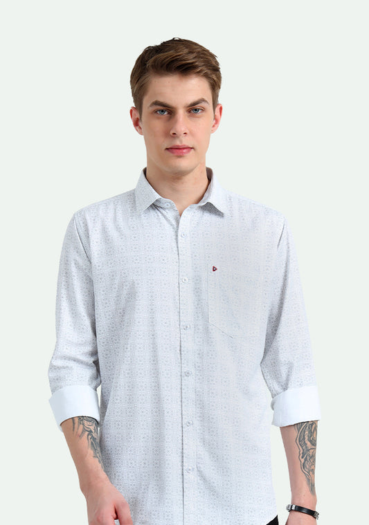 White Art Print Shirts