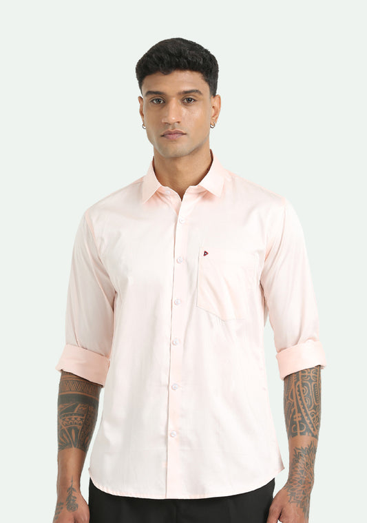 Pastel Peach Solid Shirts