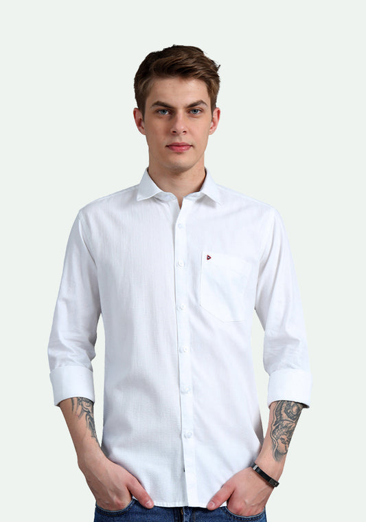 White Jacquard Weave Shirts