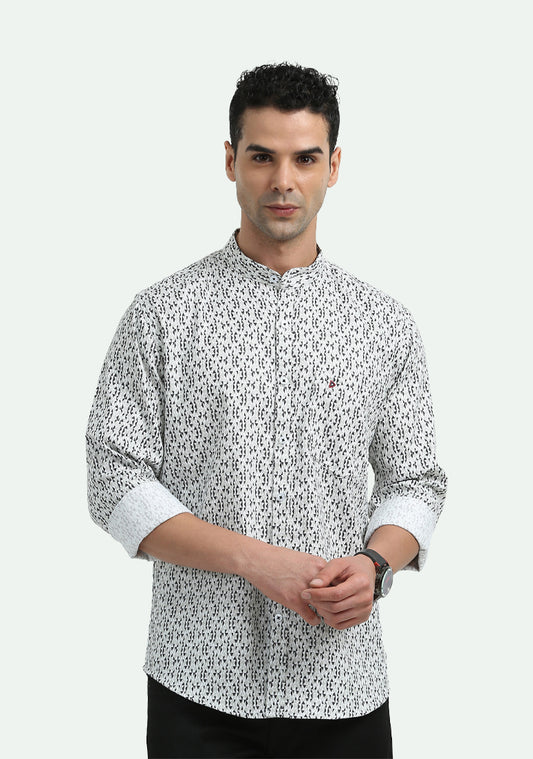 Light Green & Black Print Shirt