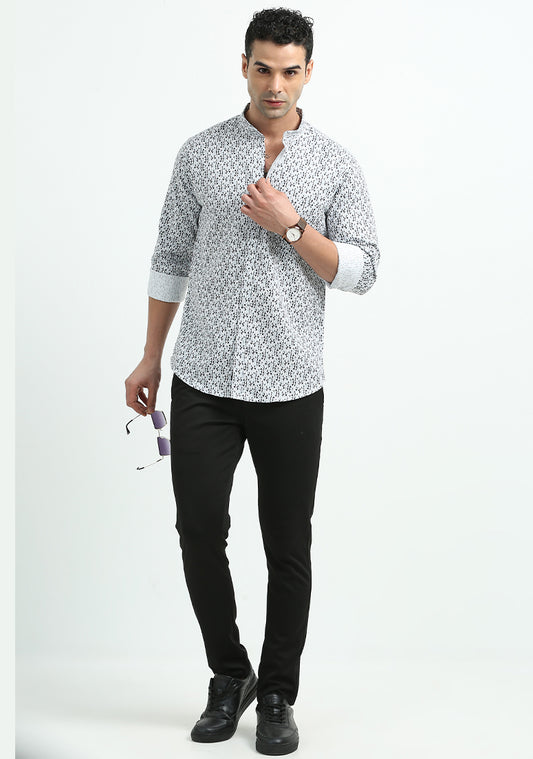 Light Blue & Black Print Shirts