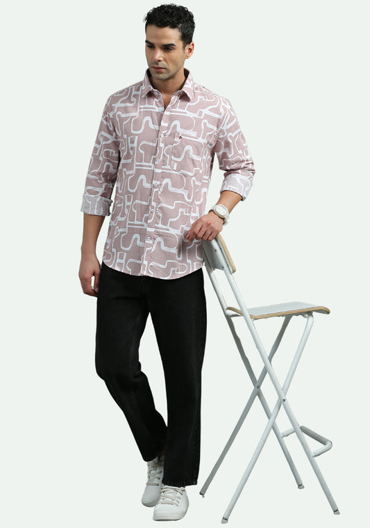 Dusty Pink Abstract Print Shirt